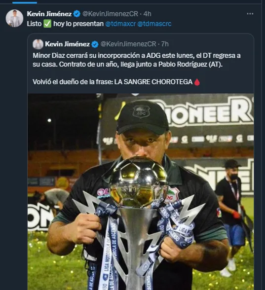 Kevin Jiménez en su cuenta oficial de X.