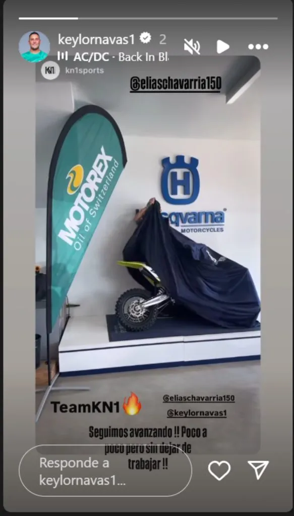 La publicación de Keylor Navas en sus redes sociales.