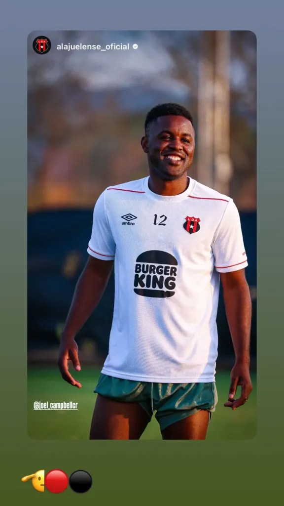 La publicación de Joel Campbell en sus redes sociales.