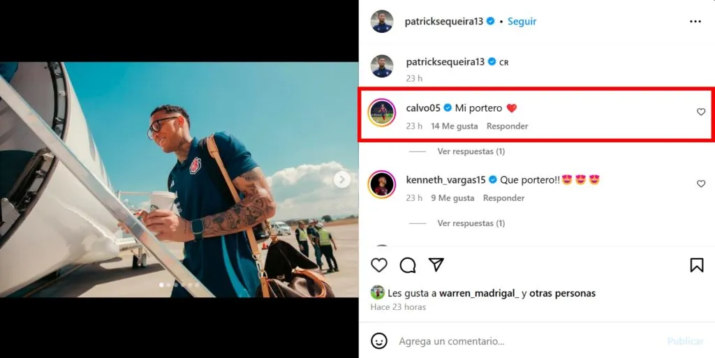 El comentario de Francisco Calvo a Patrick Sequeira.