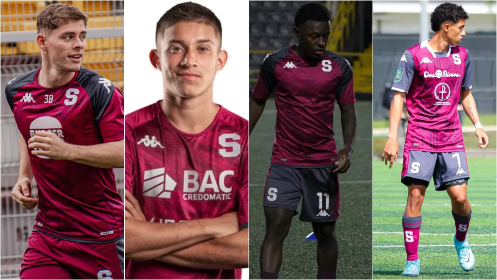 De izquierda a derecha: González, Carvajal, Wilson y Matarrita. (Fotos: Saprissa y Estefan Monge)