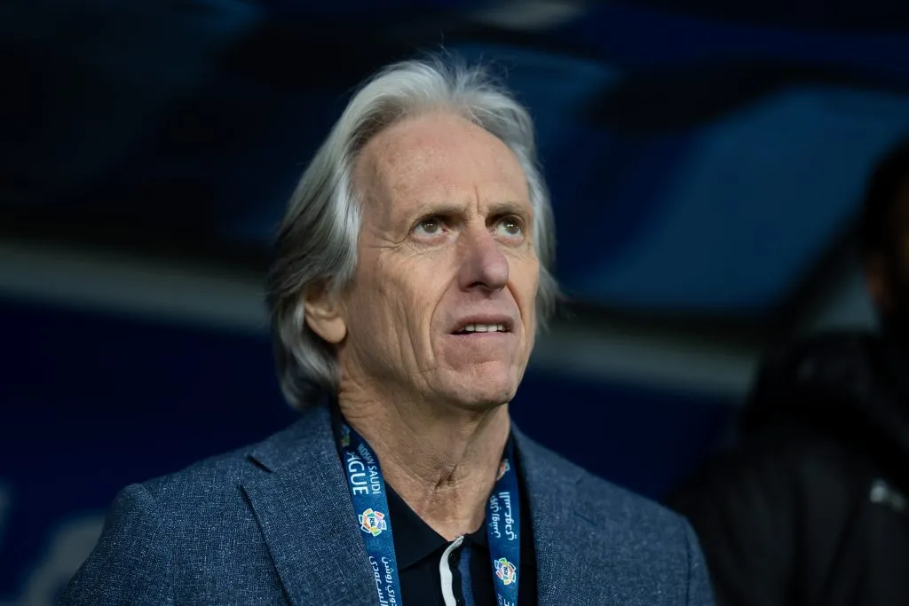 RIYADH, SAUDI ARABIA – FEBRUARY 28: Jorge Jesus Coach of Al Hilal looks on during the Saudi Pro League match between Al Hilal and Al Ahli SFC at Kingdom Arena on February 28, 2025 in Riyadh, Saudi Arabia. (Photo by Yasser Bakhsh/Getty Images)