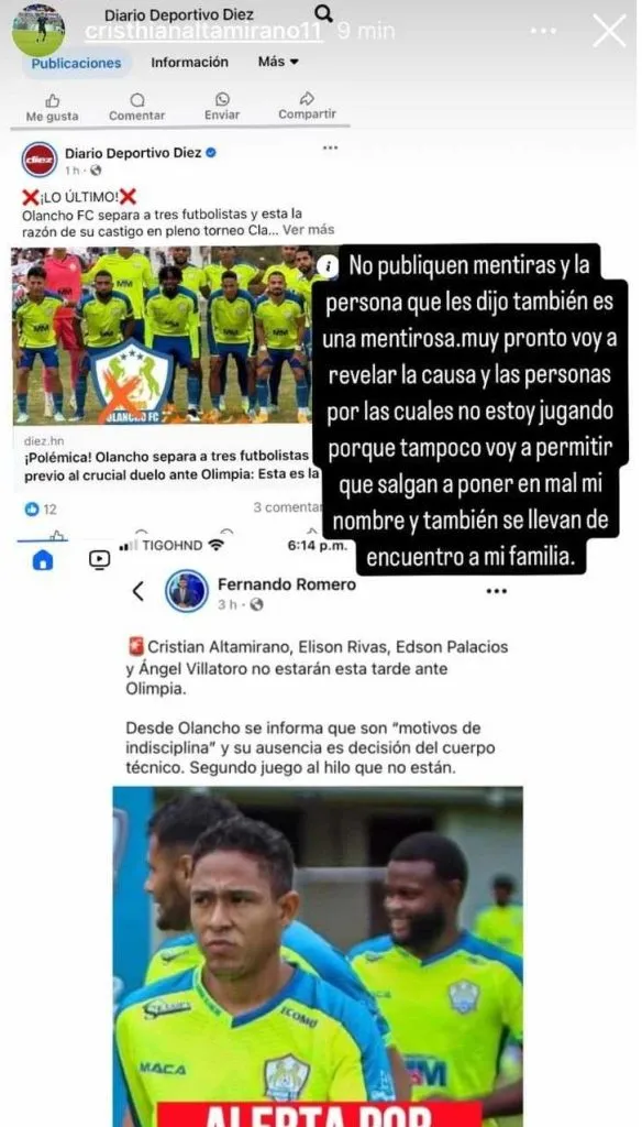 Este fue el mensaje de Altamirano en sus redes sociales.