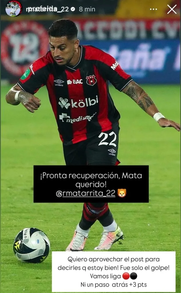 Mensaje de Ronald Matarrita en redes.