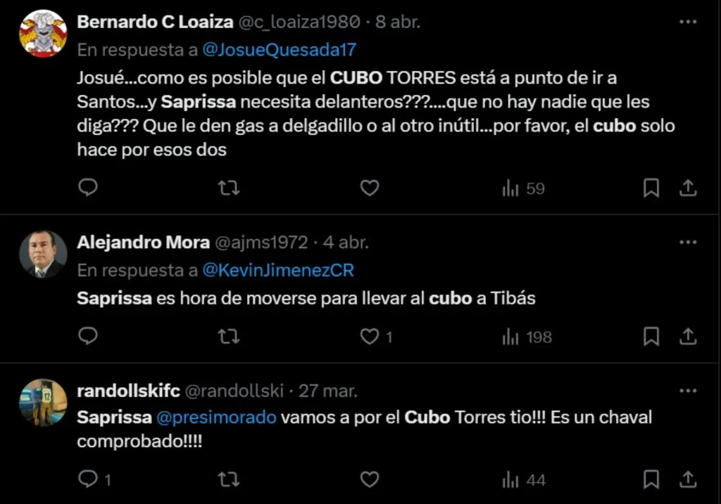 Los pedidos en redes para que Saprissa fiche a Cubo.
