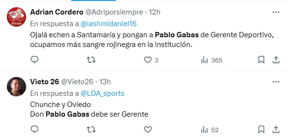 El pedido de la afición sobre Pablo Gabas. (X.com)