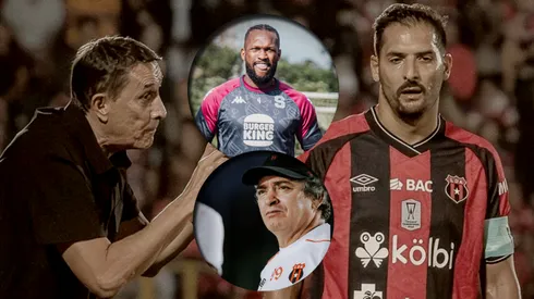 No se quedó callado: Kendall Waston se mete entre el Machillo Ramírez, Guimaraes y Celso Borges.