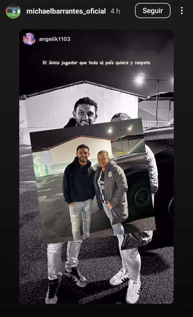 La publicación de Michael Barrantes.