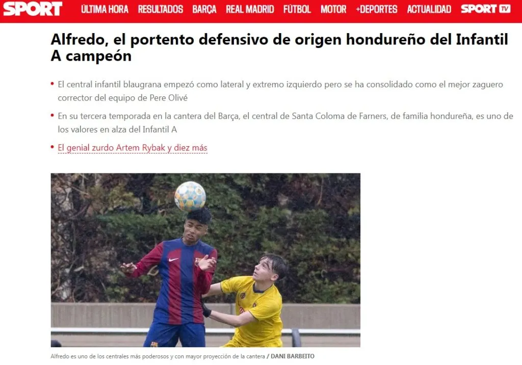 Diario Sport ha destacado la carrera de Alfredo Rodríguez.
