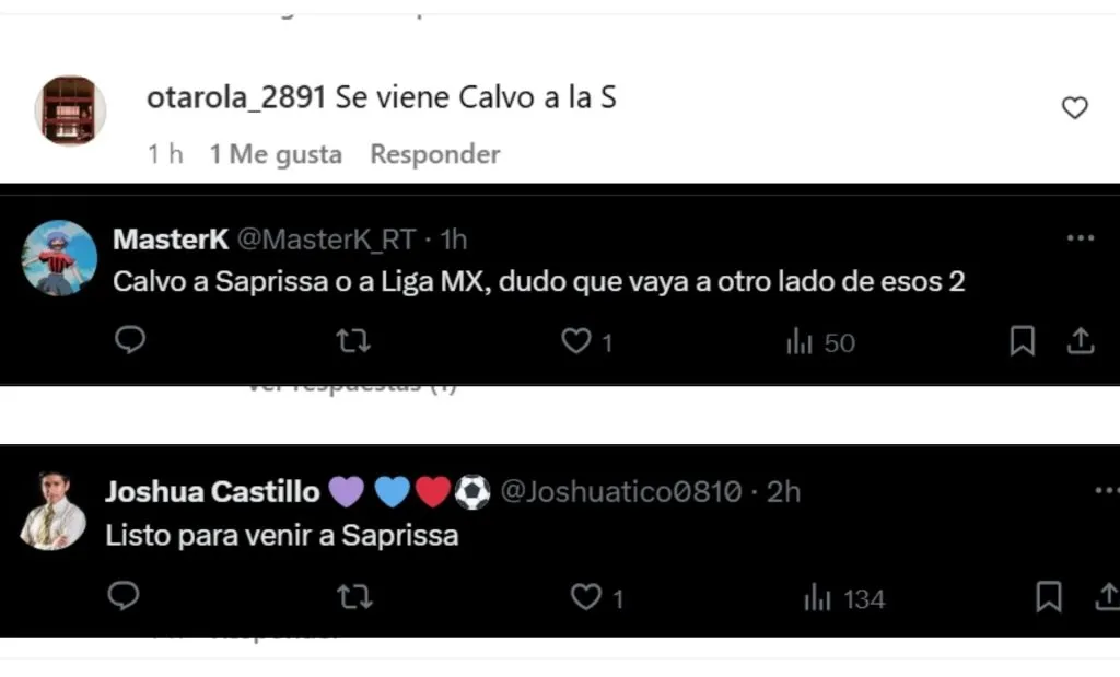 Algunas comentarios de la afición de Saprissa.