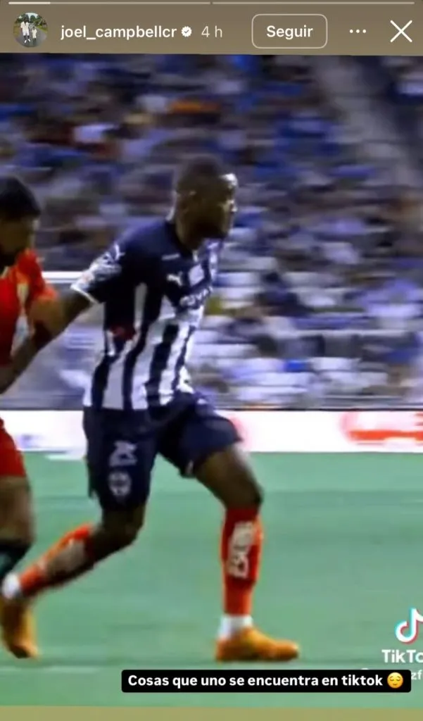 Joel Campbell en su cuenta oficial de Instagram