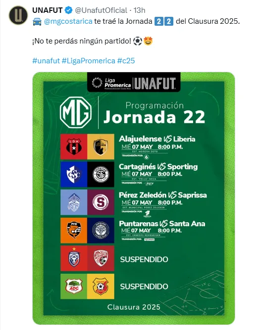 Así se jugará la última fecha del Clausura. (X.com)