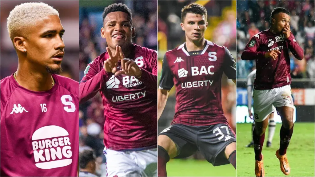 Las cuatro bajas que tendría Saprissa para el Apertura 2025. (Fotos: Saprissa)