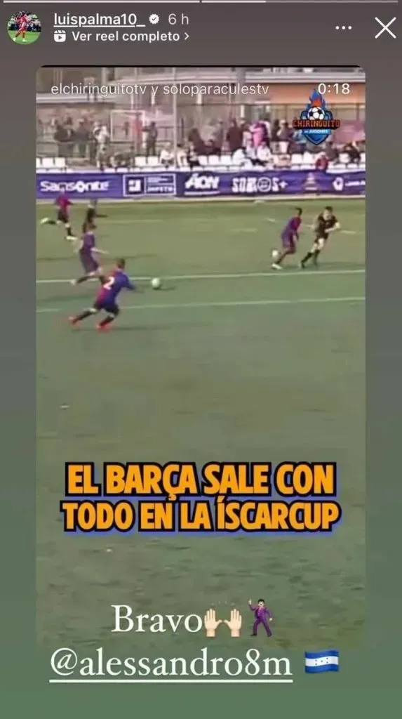 Luis Palma no ha dudado en presumir a la pequeños que juega en Barcelona en sus redes sociales.