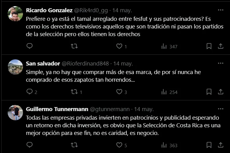 Algunos usuarios enojados con la situación de El Salvador para con Costa Rica.