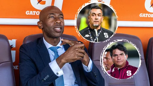 Wanchope deja en fuera de juego a Giacone y Quesada.