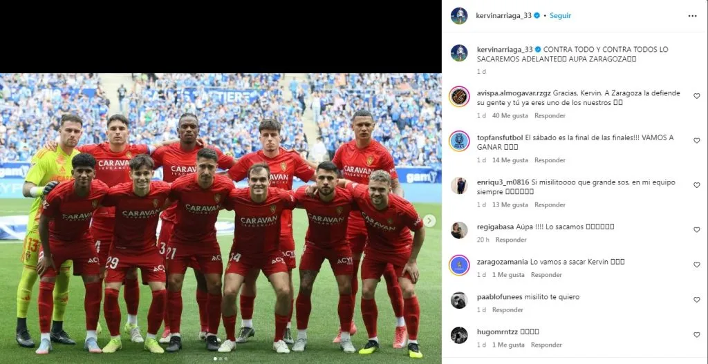 Kervin Arriaga estaba muy molesto por la última derrota del Real Zaragoza.