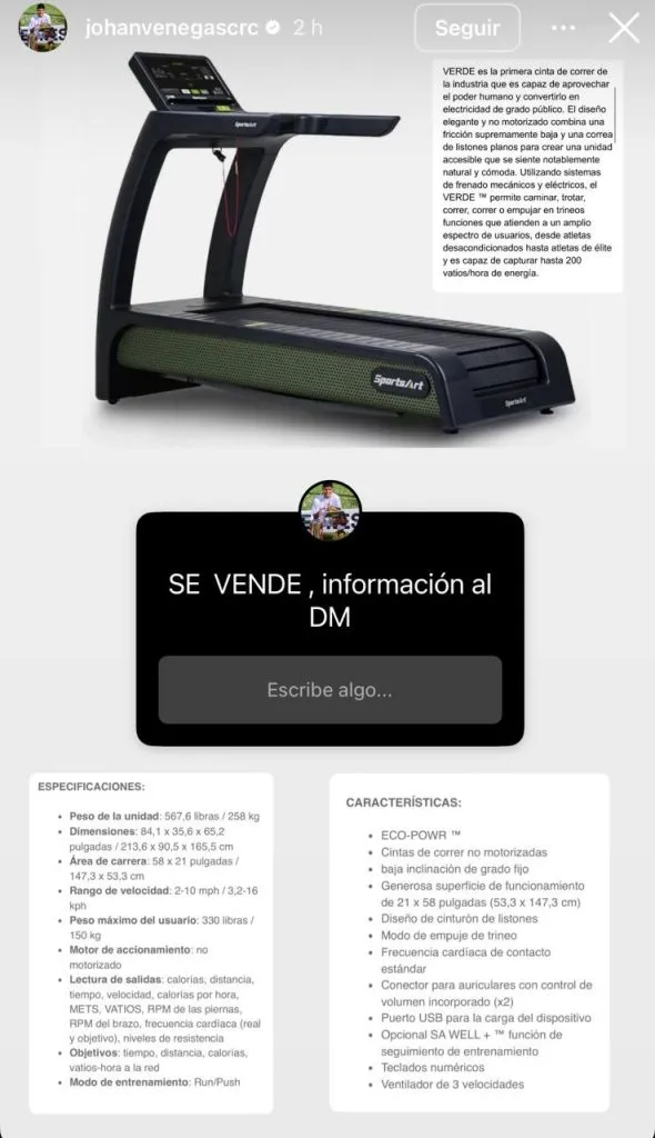 Y la segunda, con todos los detalles de la máquina.