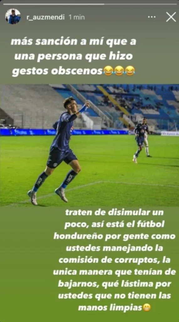 Rodrigo Auzmendi se siente perseguido por los constantes castigos de la Comisión de Disciplina.