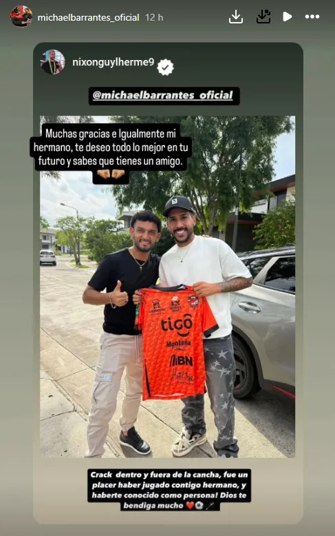 Barrantes y Nixon en su despedida. (Instagram)