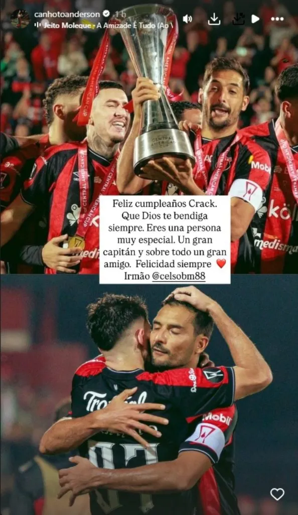 Anderson Canhoto escribió esto para Celso Borges.