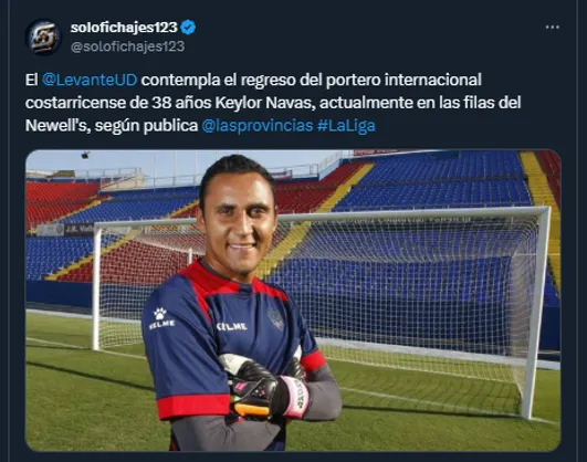Rumor sobre el interés de Levante por Keylor Navas