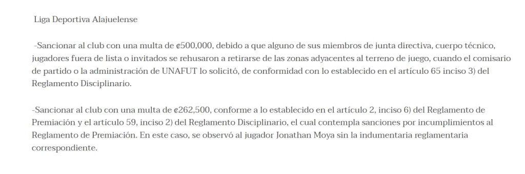 Fedefúbol anuncia una sanción insólita (Fedefútbol).