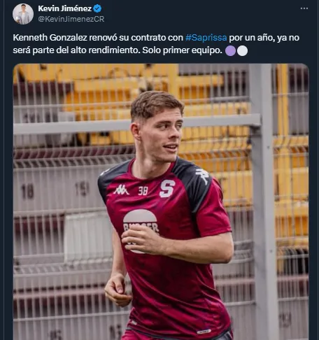 Kevin Jiménez en su cuenta oficial de X
