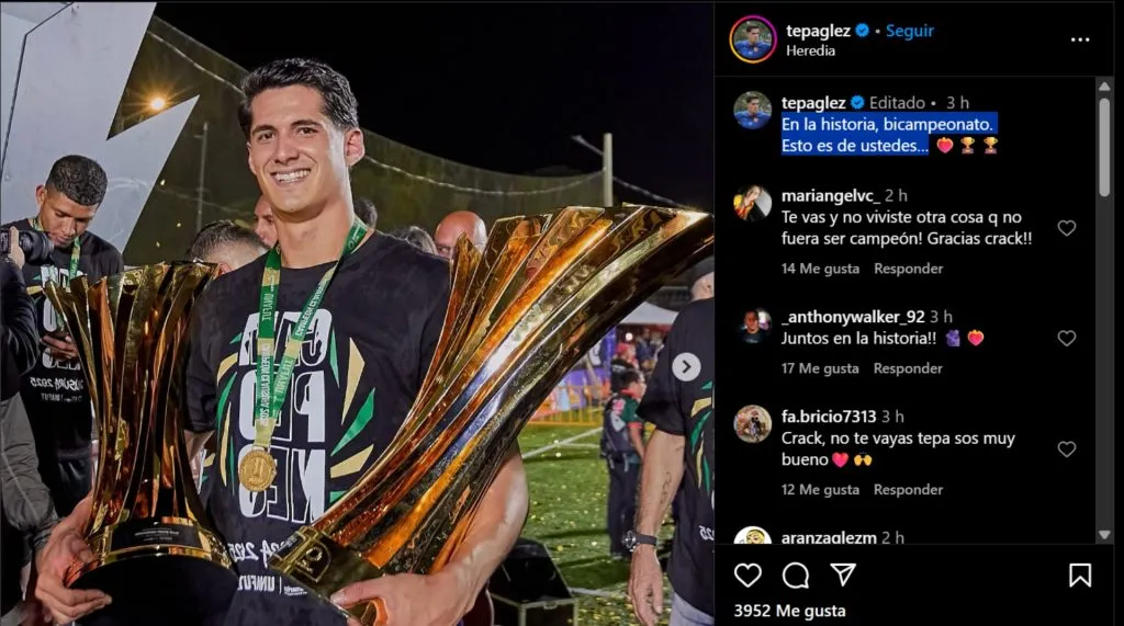 La publicación de Tepa González.