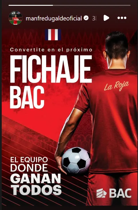 El anuncio de Manfred Ugalde (Instagram).