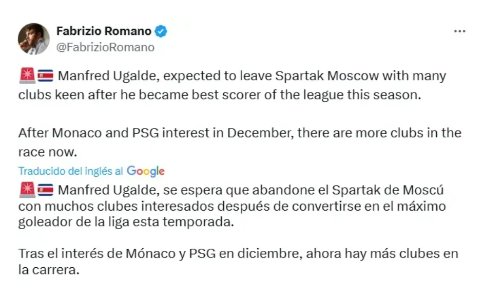 Manfred Ugalde despierta la atención de varios gigantes europeos.