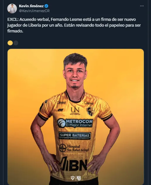 Kevin Jiménez en su cuenta oficial de X