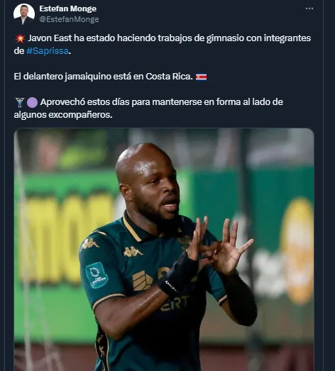 Estefan Monge en su cuenta oficial de X