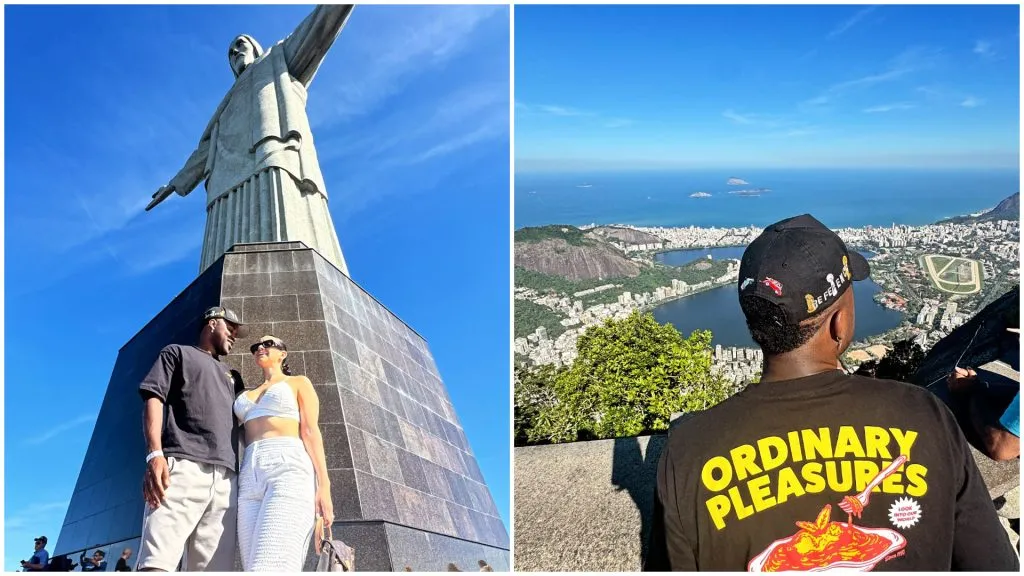 Joel Campbell con su esposa en Rio de Janeiro.