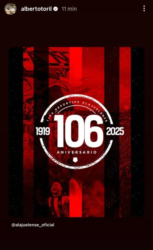 Alberto Toril en sus redes sociales