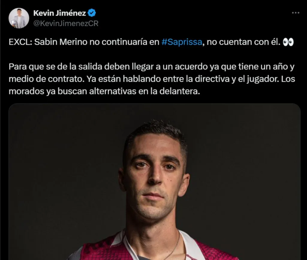 Sabin Merino se iría de Saprissa.