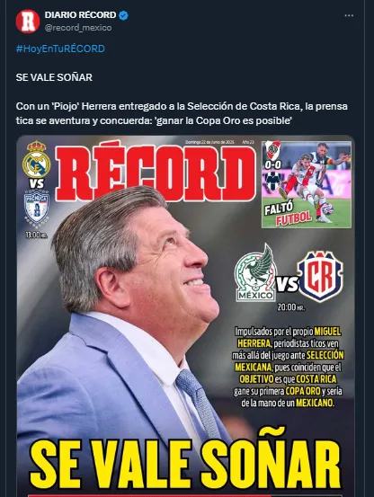 Diario Récord en su cuenta oficial de X