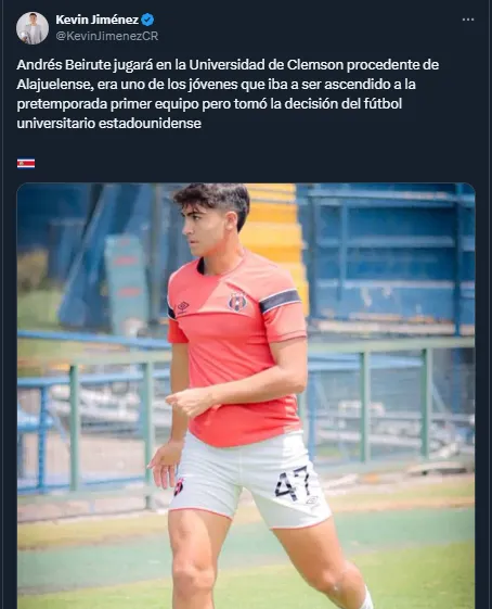Kevin Jiménez en su cuenta oficial de X.