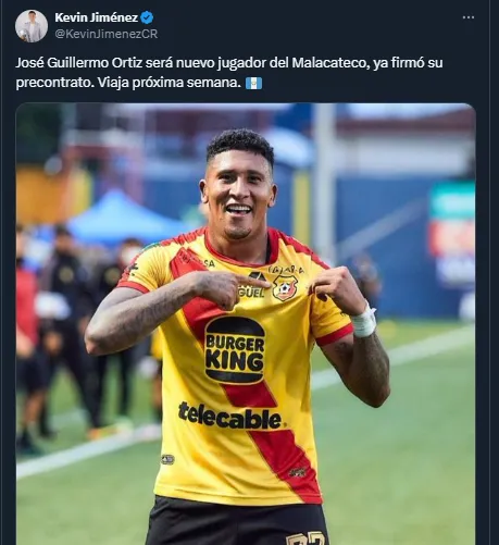 Kevin Jiménez en su cuenta oficial de X