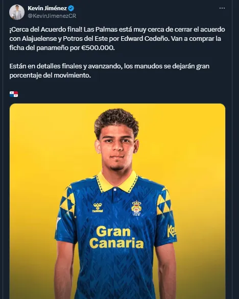 Kevin Jiménez en su cuenta oficial de X