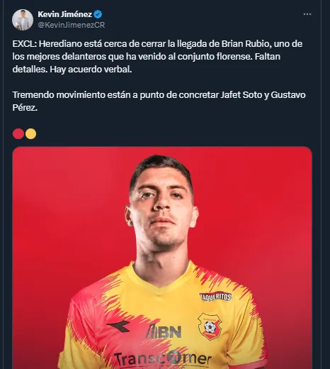 Kevin Jiménez en su cuenta oficial de X.