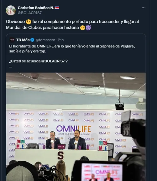 Christian Bolaños en su cuenta oficial de X.