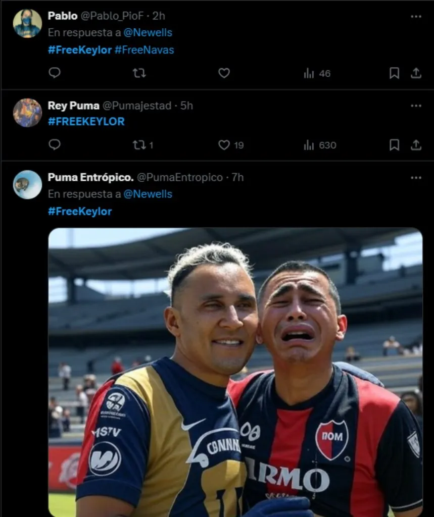 El pedido de los aficionados de Pumas por Keylor Navas.