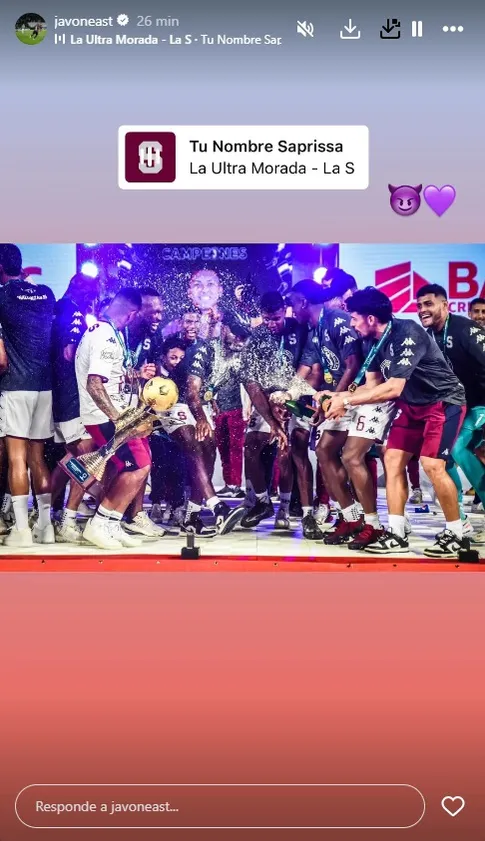 Javon East en sus redes sociales