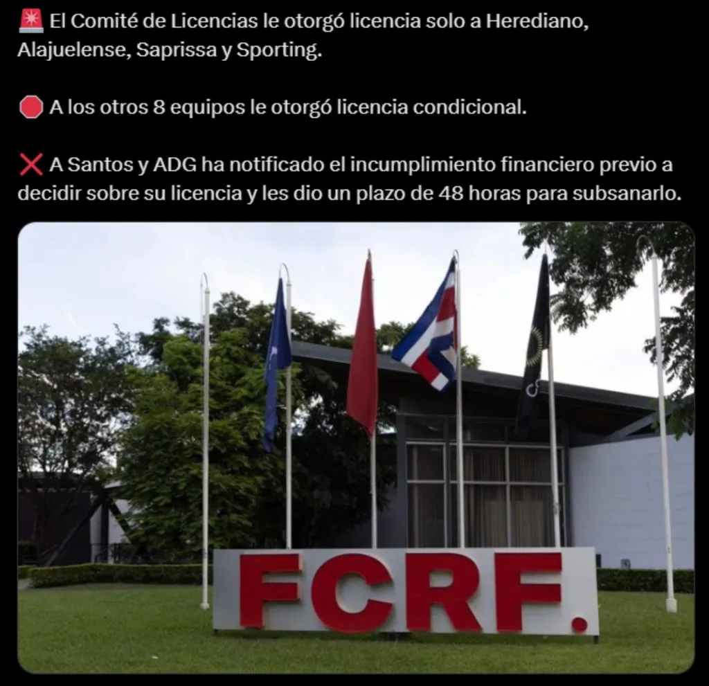 Fedefútbol repartió las licencias.