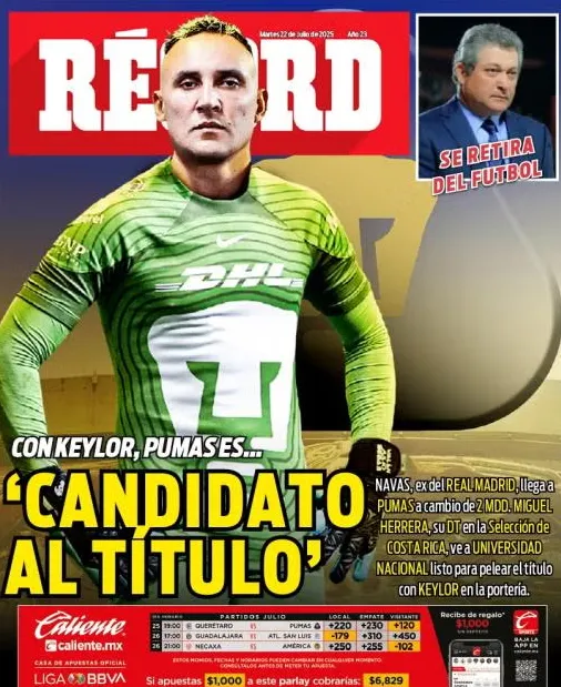 Portada del diario RÉCORD