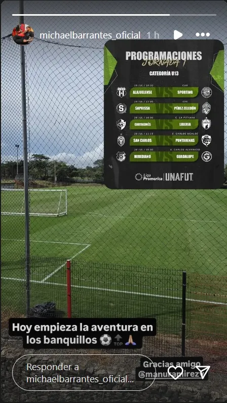 La publicación de Michael Barrantes.