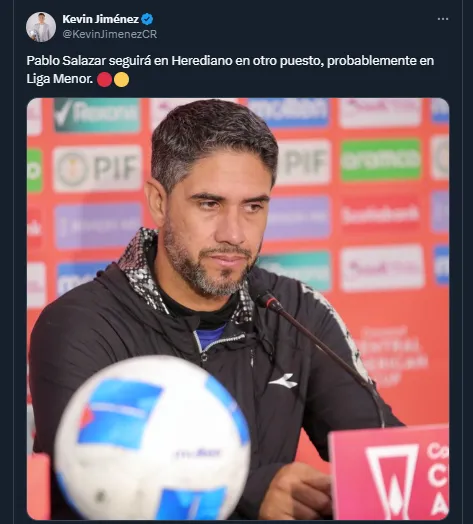 Kevin Jiménez en su cuenta oficial de X