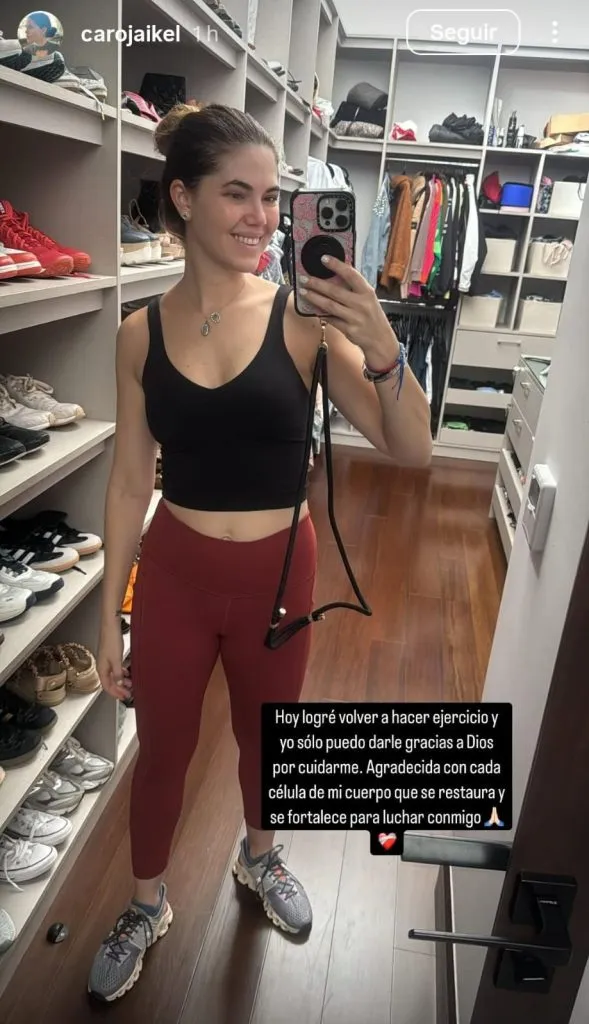 Carolina Jaikel se mostró sonriente ante sus seguidores (Instagram).