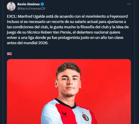 Kevin Jiménez en su cuenta oficial de X.